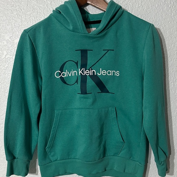 Calvin Klein Other - Calvin Klein Teal Hoodie Cotton Logo Size M 10/12 Kids